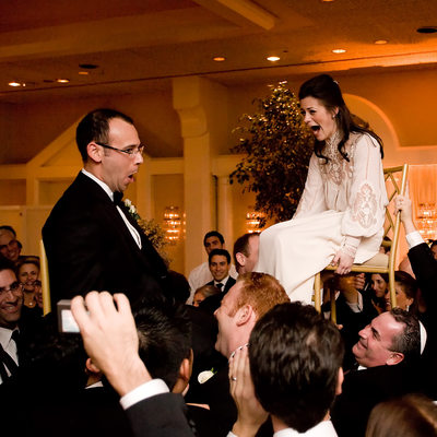 the wedding hora at Temple Beth Sholom Roslyn Heights LI NY