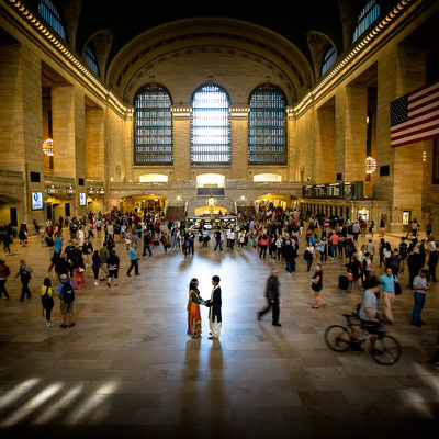 Grand Central Station engagement photo
