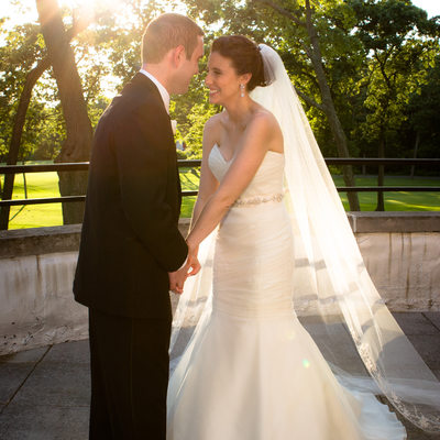 bride and groom at Muttontown Country Club