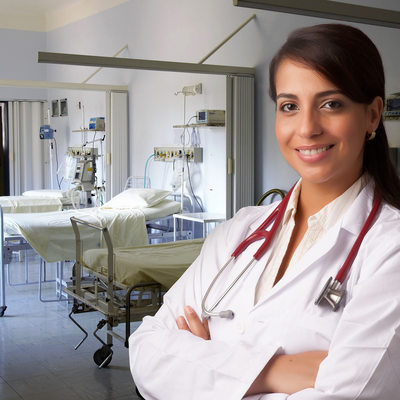 Medical Professional Headshots with stethoscope and white coat