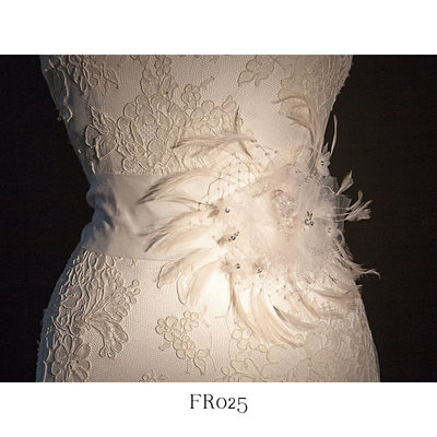 bridal accessory look book photography feather sash 12