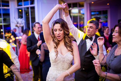 Bride enjoying wedding reception