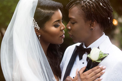 Romantic photo of LGBTQ couple during Atlanta Wedding