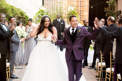 Bride and Groom at four seasons wedding in Atlanta