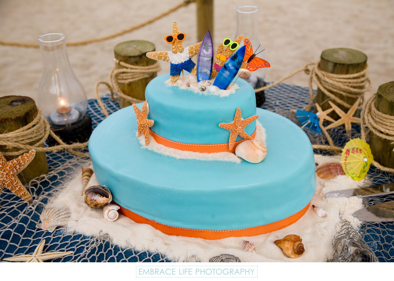 Beach Themed Wedding Cake Details Embrace Life Photography