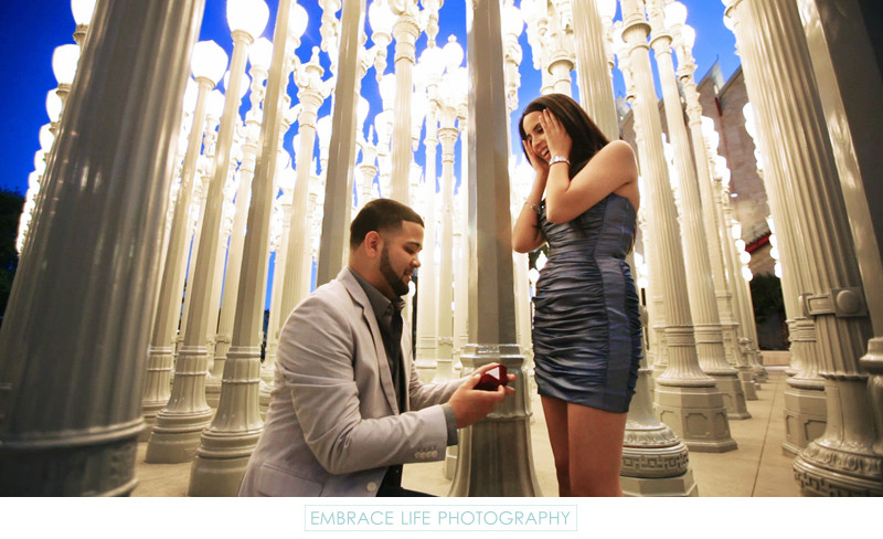 Los Angeles Marriage Proposal Photography at LACMA