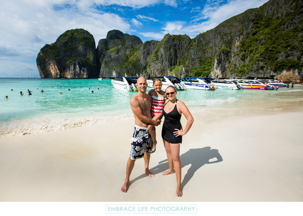 Adam, Amber and Faith on The Beach in Thailand