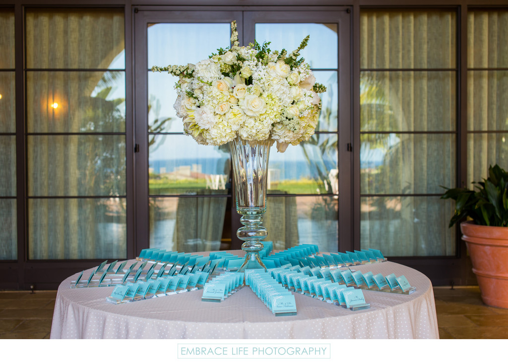 Terranea Resort Wedding Reception Escort Card Table