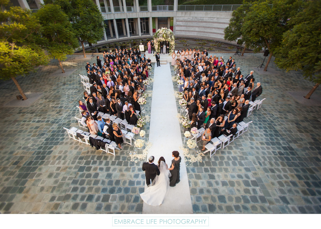 Skirball Center Wedding Ceremony in the Taper Courtyard