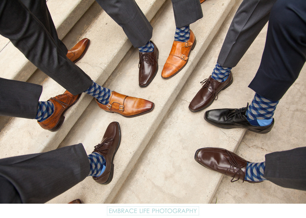 Pasadena, CA Wedding Photographer - Groomsmen Socks