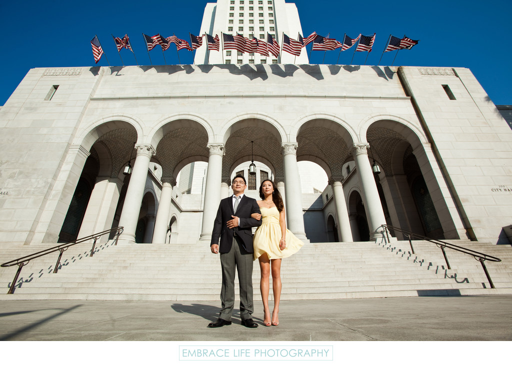 DTLA Engagement Session at Los Angeles City Hall