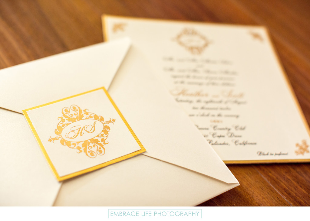 Gold Trim Wedding Invitations