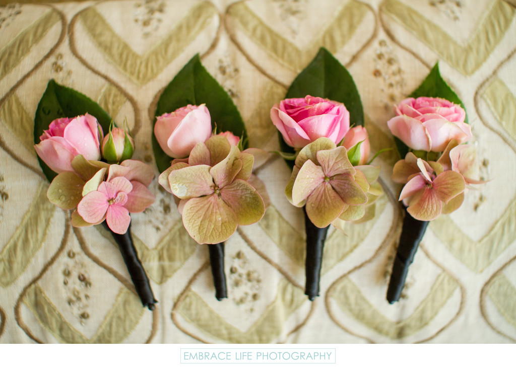 Pink Rose Boutonnieres 