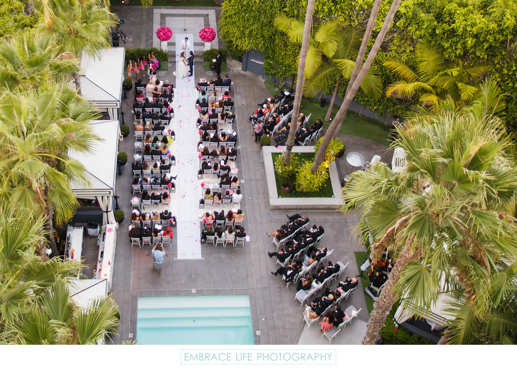 Aerial View of Wedding Ceremony at Viceroy Santa Monica