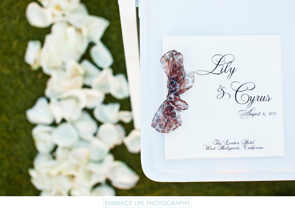 Wedding Ceremony Program w/ Leopard Ribbon