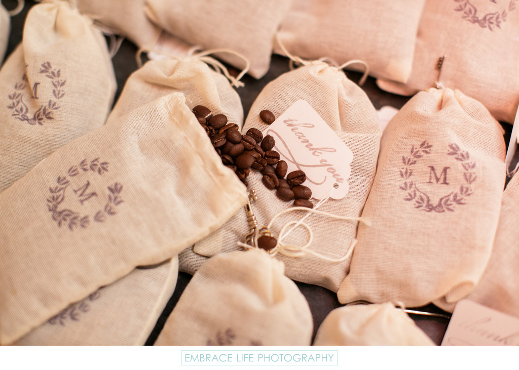 Monogrammed Gift Bags of Coffee Beans