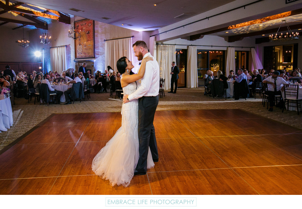 Couple's First Dance in Bel-Air Bay Club Dining Room