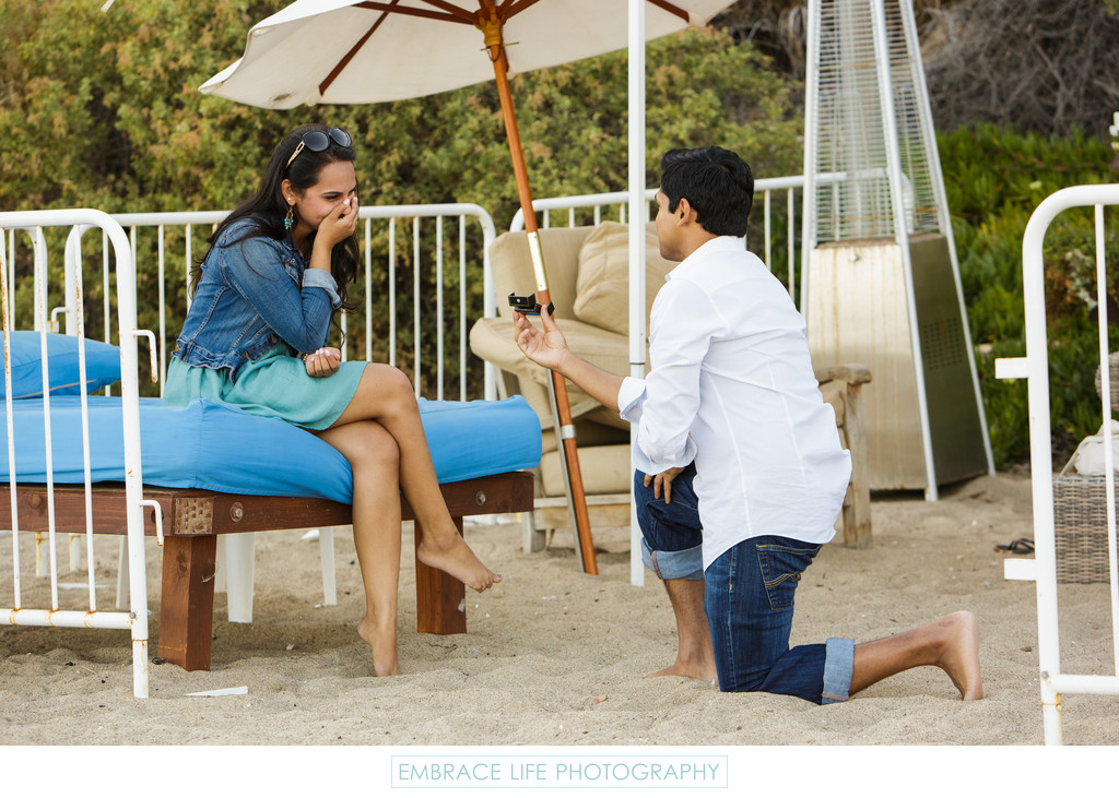 Surprise Proposal Reaction at Paradise Cove Beach