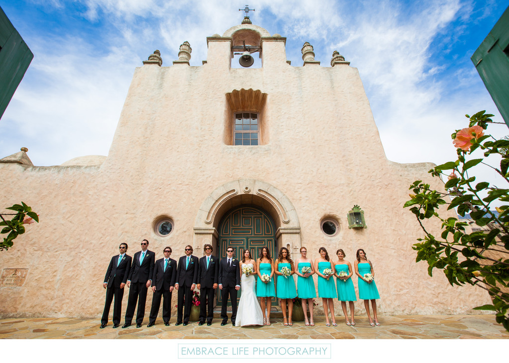 Our Lady of Mount Carmel Church Wedding Party Portrait