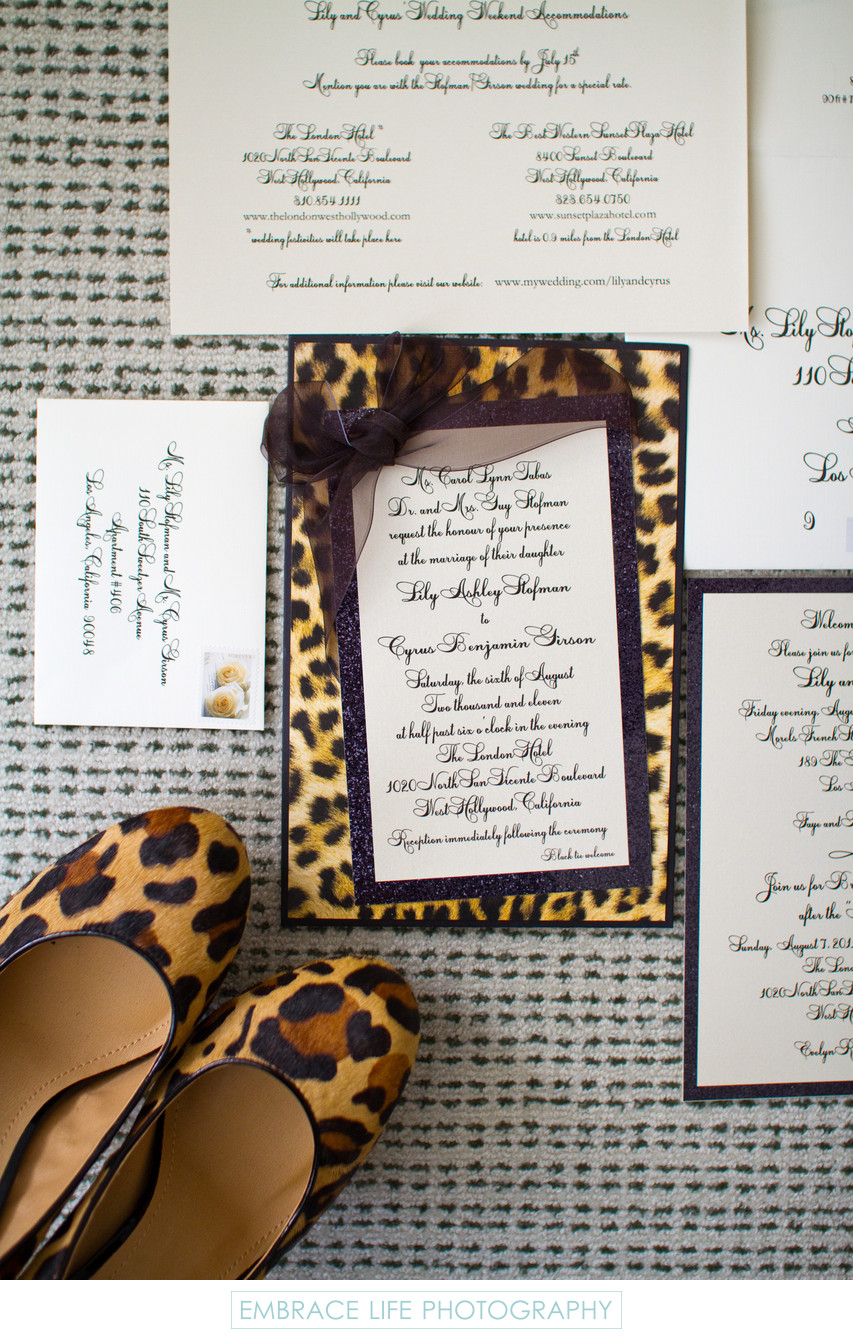 Leopard Print High Heels and Wedding Invitations