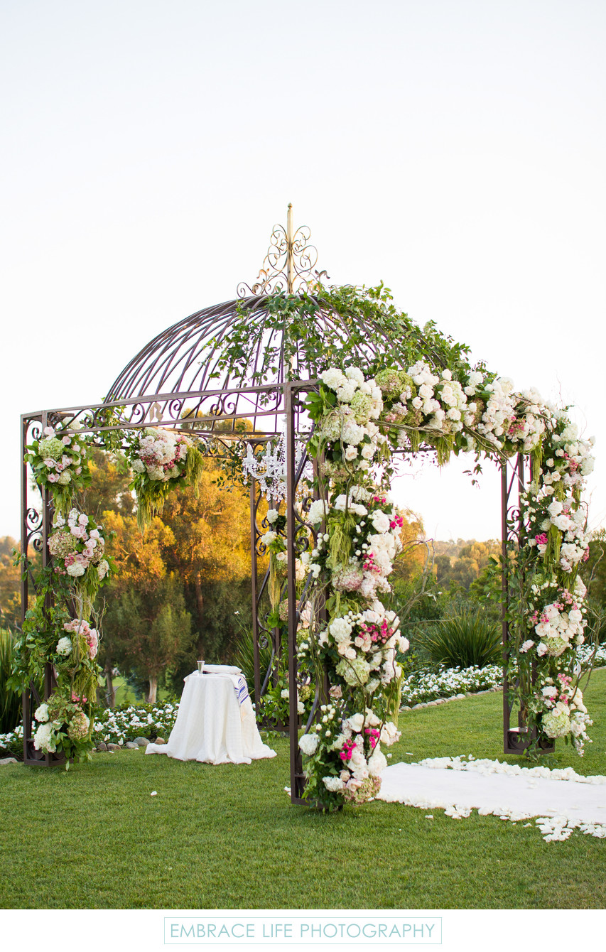 Elaborate Wrought-Iron Flower Covered Chuppah