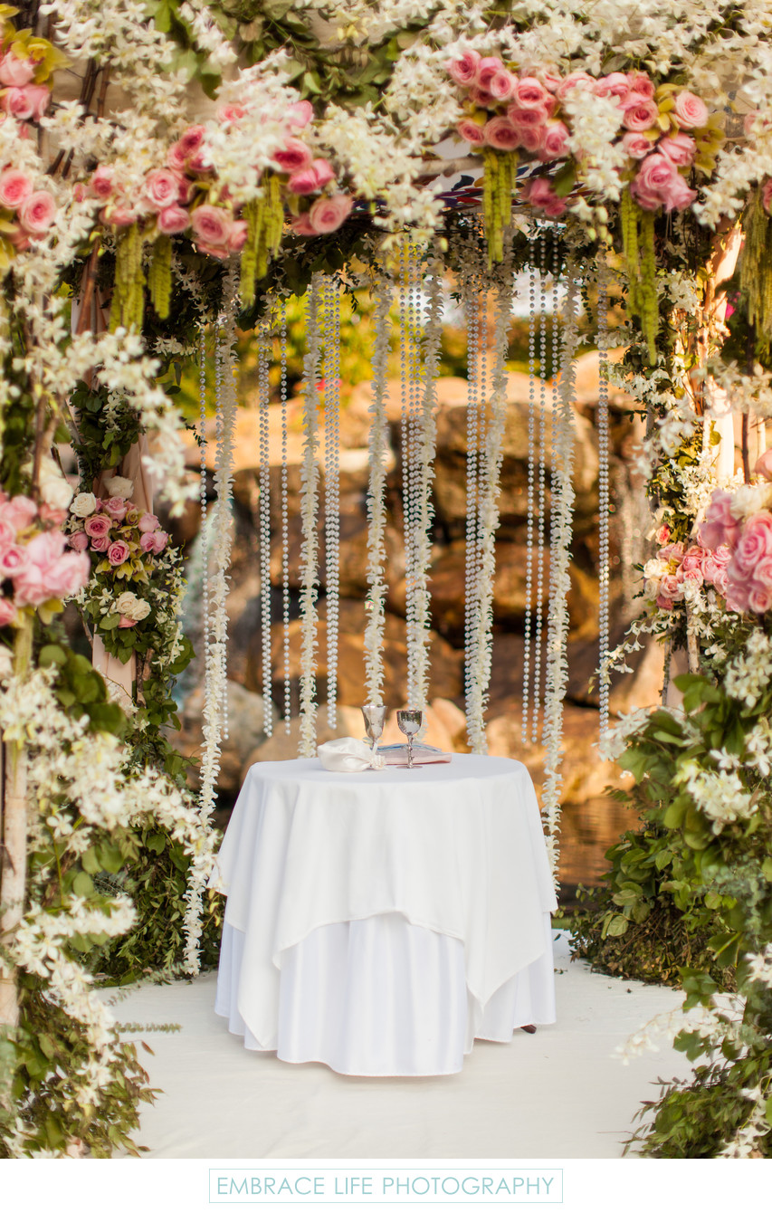 Orchid and Pearl Curtain Chuppah