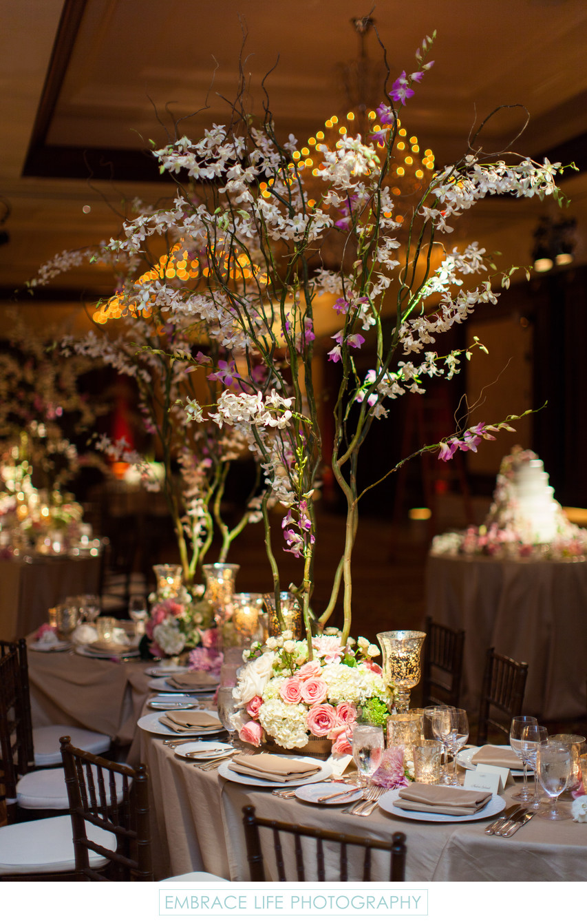 Rustic Birch Bark and Floral Centerpieces