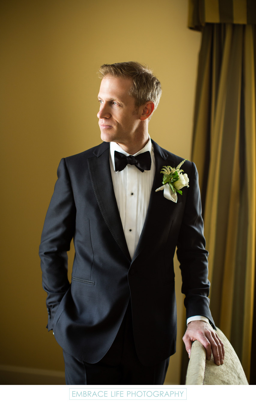 Beverly Wilshire Wedding Photograph of Handsome Groom
