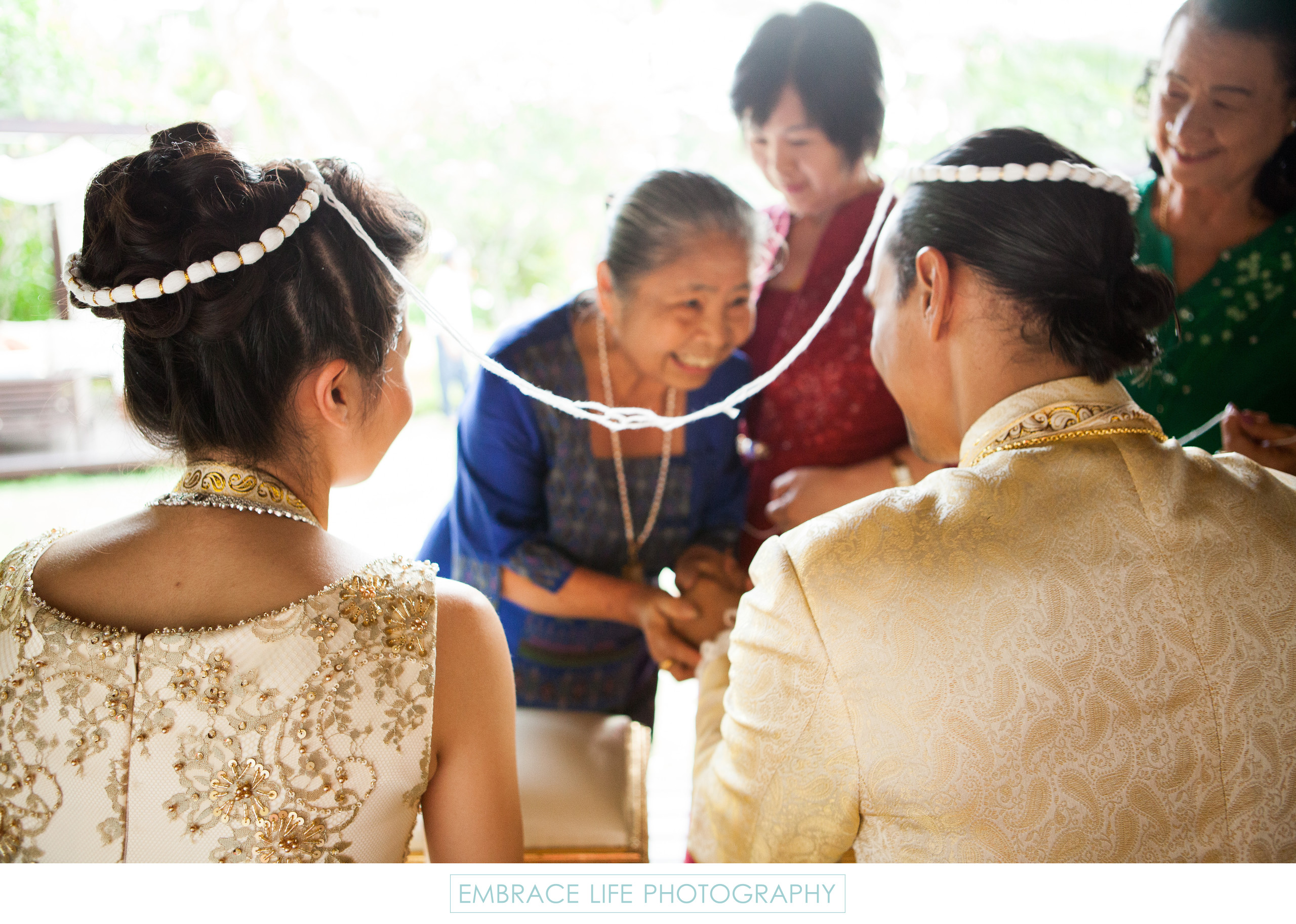 Thai Wedding Tradition Sai Sin Thread Tying Ceremony Thailand
