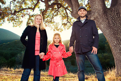 Portrait of Adam, Amber and Faith in Agoura Hills, CA