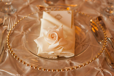 Elegant Crystal and Gold Placesetting