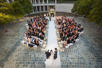 Skirball Center Wedding Ceremony in the Taper Courtyard