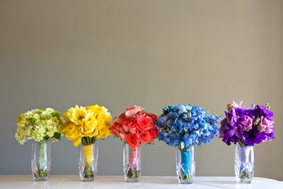 Multi Colored Bridesmaids Bouquets