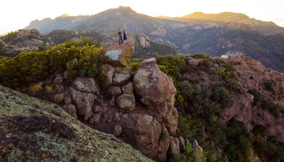 Rock Climbing Engagement Portrait with Amazing Vistas