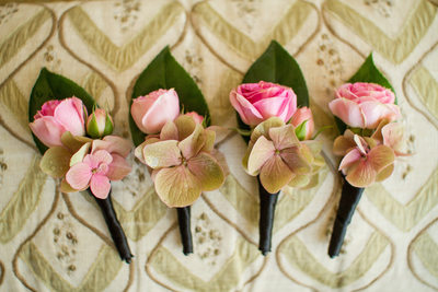 Pink Rose Boutonnieres 