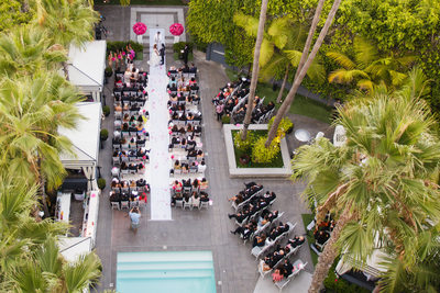 Aerial View of Wedding Ceremony at Viceroy Santa Monica