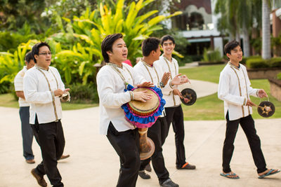 Thai Drummers Announce Groom at Destination Wedding