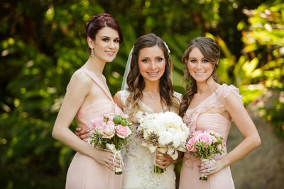 Bridesmaids Hold Bohemian Bouquets