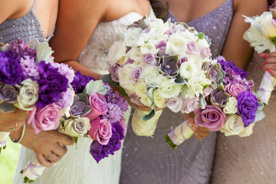 Bridal Party Holding Bouquets