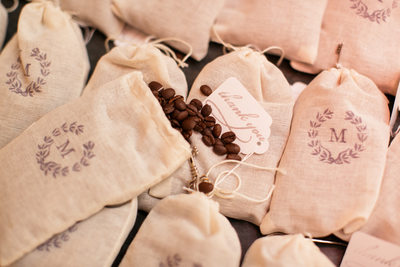 Monogrammed Gift Bags of Coffee Beans