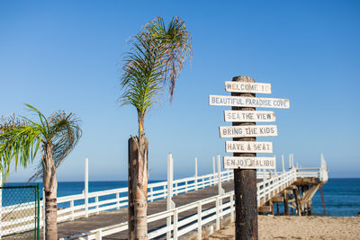 Paradise Cove Beach, Pier & Signage in Malibu, CA