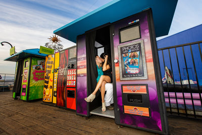 Colorful Santa Monica Proposal Photograph