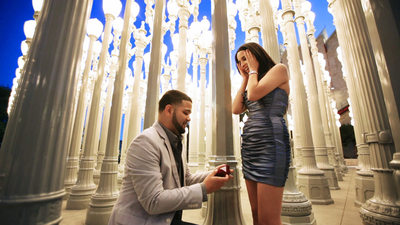 Los Angeles Marriage Proposal Photography at LACMA