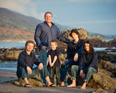 Family Portrait on the Beach in Malibu