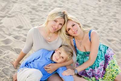 Sweet Family Portrait on the Beach in Santa Monica, CA