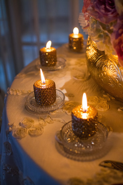 Gold Jeweled Candles  