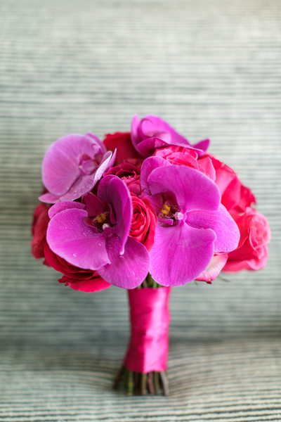 Fuchsia Orchid and Purple Rose Bouquet