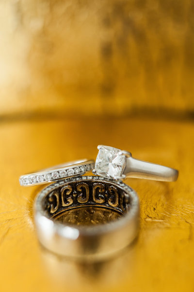 Creative Wedding Ring Detail Photograph on Gold