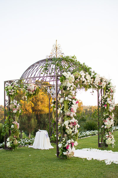 Elaborate Wrought-Iron Flower Covered Chuppah