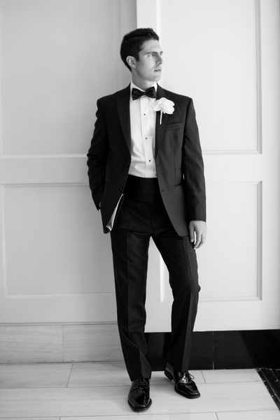 Stylish Groom in Black Tie Tuxedo